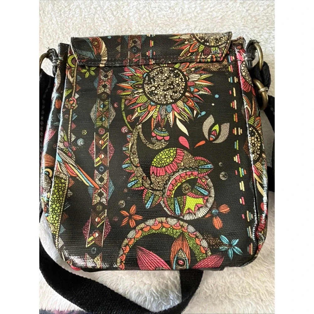 Sak Roots Purse Crossbody Bag Coated Eco Twill Floral Print Multicolored